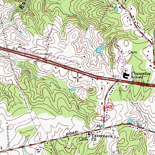 Topographic Map of Fredericksburg Seventh Day Adventist Junior Academy, VA