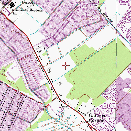 Topographic Map of Bishop Sullivan Catholic High School, VA