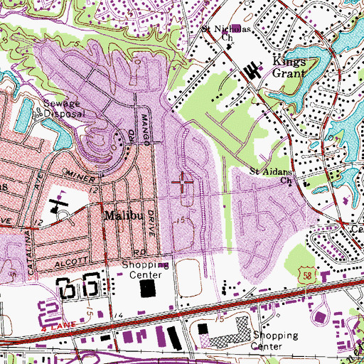 Topographic Map of Sunnybrook Day School, VA