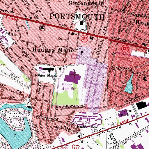 Topographic Map of Woodrow Wilson High School, VA