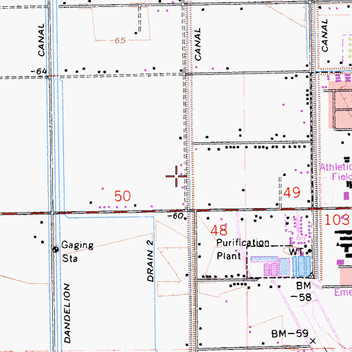 Topographic Map of Newside Canal, CA