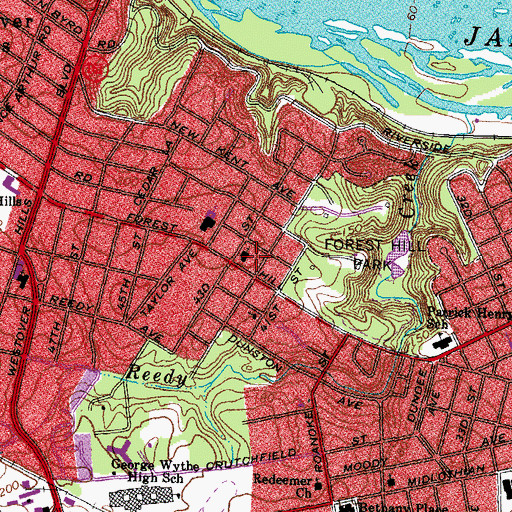 Topographic Map of Good Shepherd Episcopal School, VA