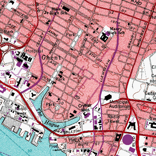 Topographic Map of First Presbyterian Preschool, VA