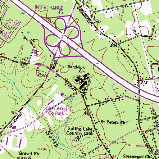 Topographic Map of Virginia Randolph Special Education Center, VA