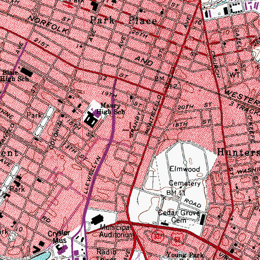 Topographic Map of Ghent School, VA