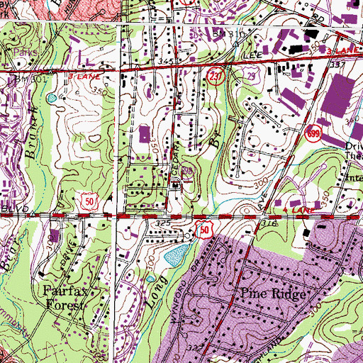 Topographic Map of Montessori School of Cedar Lane, VA