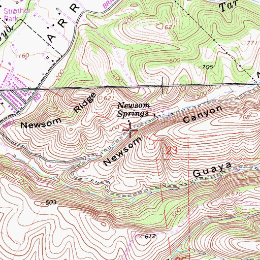 Topographic Map of Newsom Springs, CA