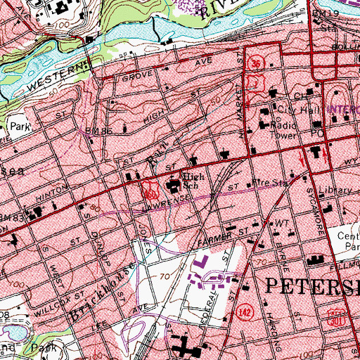 Topographic Map of Appomattox Regional Governor's School, VA