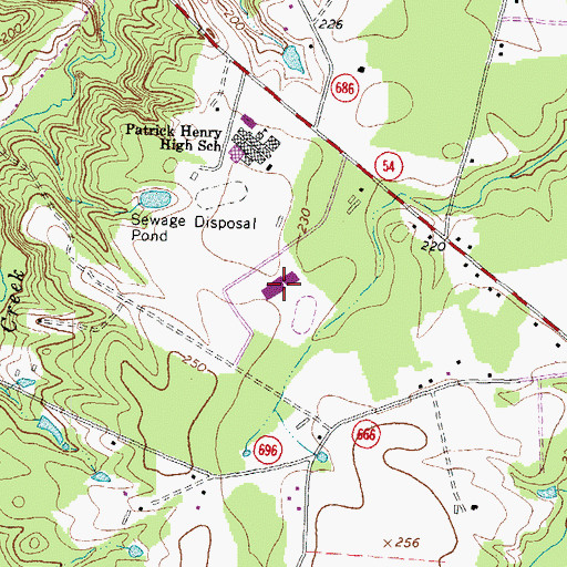 Topographic Map of Liberty Middle School, VA