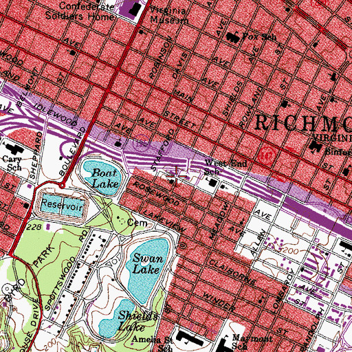 Topographic Map of Sixth Baptist Christian School, VA
