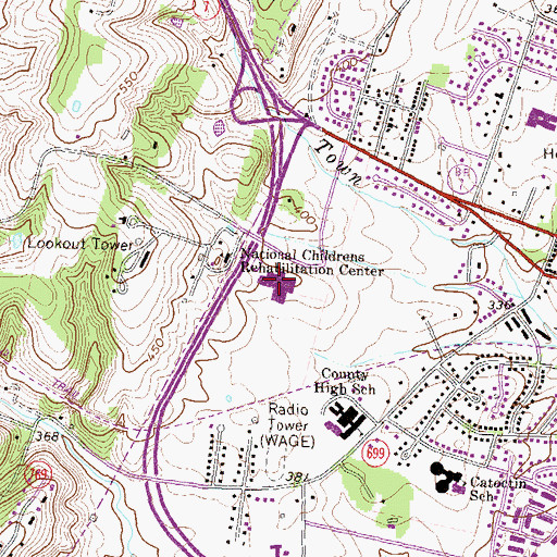 Topographic Map of Graydon Manor School, VA