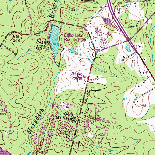 Topographic Map of Echo Lake Elementary School, VA