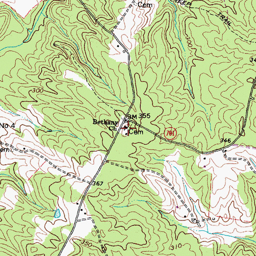 Topographic Map of Piedmont Christian School, VA