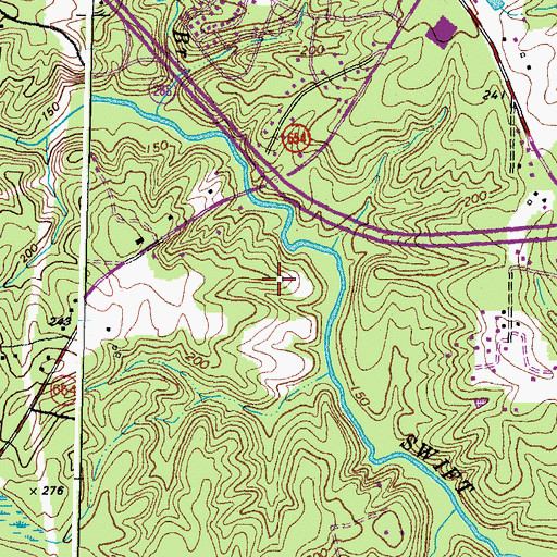 Topographic Map of Bailey Bridge Middle School, VA