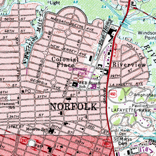 Topographic Map of Stuart Gifted Center School, VA