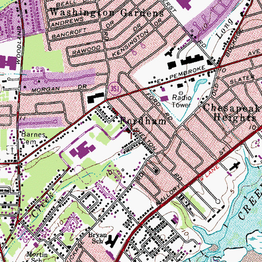 Topographic Map of Victory Baptist School, VA