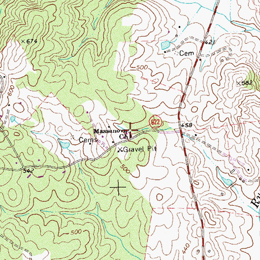 Topographic Map of Massanova Christian Academy, VA