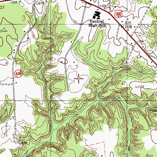 Topographic Map of Northumberland Elementary School, VA