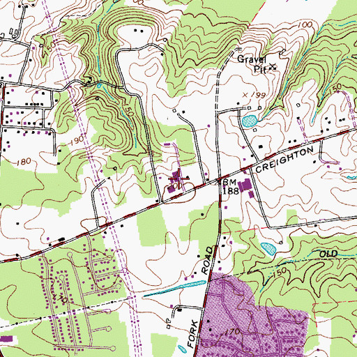 Topographic Map of Landmark Christian School, VA