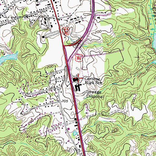 Topographic Map of Chesapeake Bay Governors School, VA