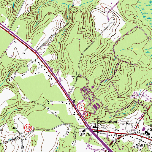 Topographic Map of Gloucester Montessori School, VA
