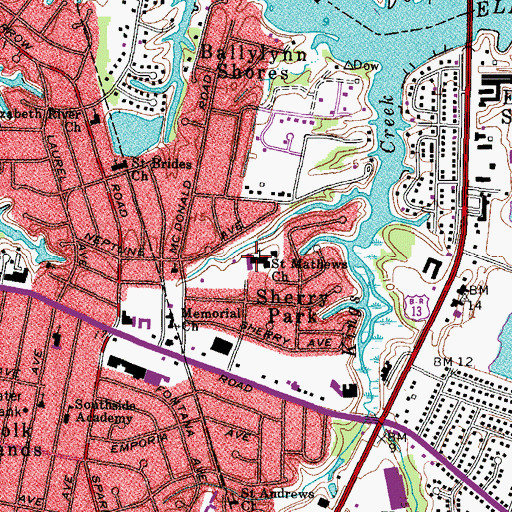 Topographic Map of Saint Matthew's Catholic School, VA