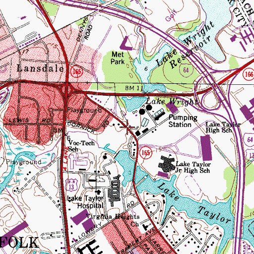 Topographic Map of Town and Country Day School, VA