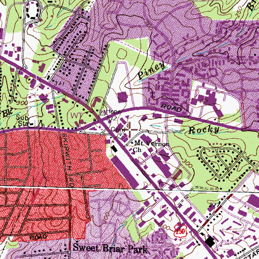 Topographic Map of Mount Vernon Middle School, VA
