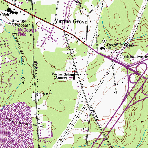 Topographic Map of Mehfoud Elementary School, VA