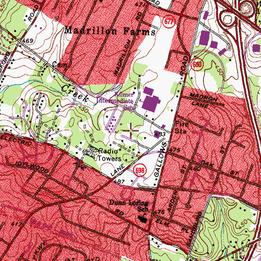 Topographic Map of Lorien Wood School, VA