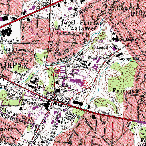 Topographic Map of The Kellar School, VA