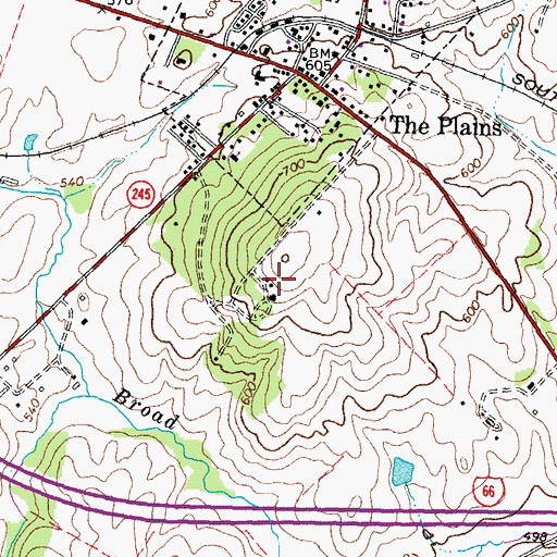 Topographic Map of Wakefield School, VA