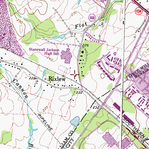 Topographic Map of Prince William County New Directions Alternative Center, VA