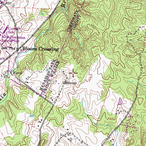 Topographic Map of Manassas Christian School, VA