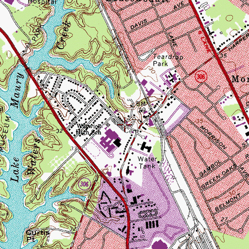 Topographic Map of Warwick Early Childhood Center, VA