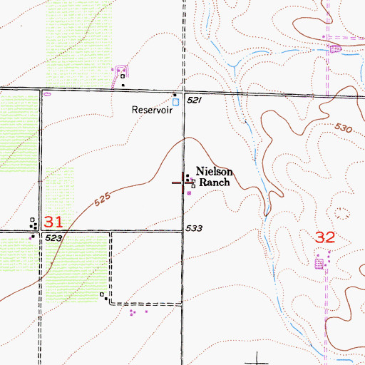 Topographic Map of Nielson Ranch, CA