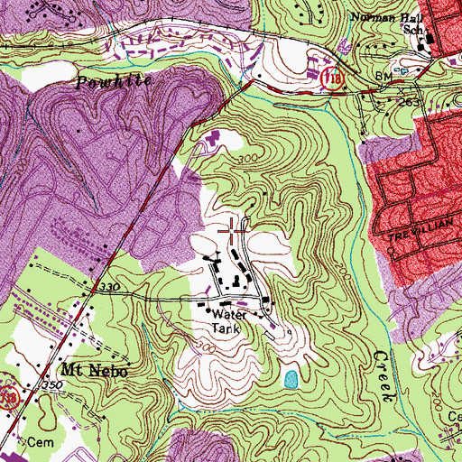Topographic Map of Joseph Mastin School at Bon Air, VA