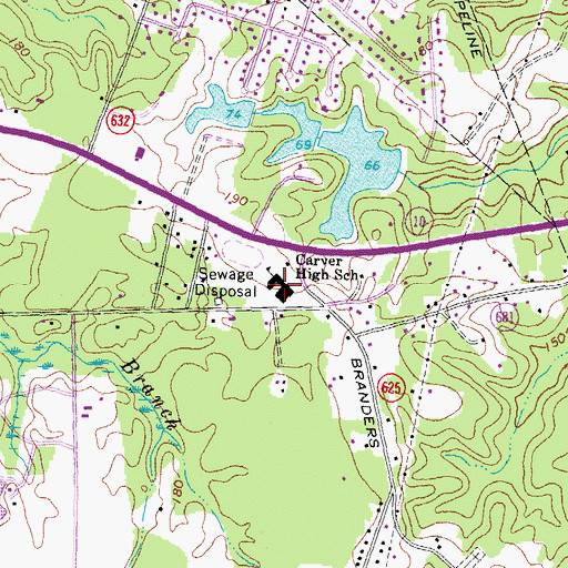 Topographic Map of Chesterfield Community High School, VA