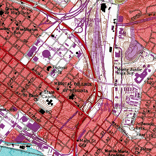 Topographic Map of Virginia Treatment Center, VA