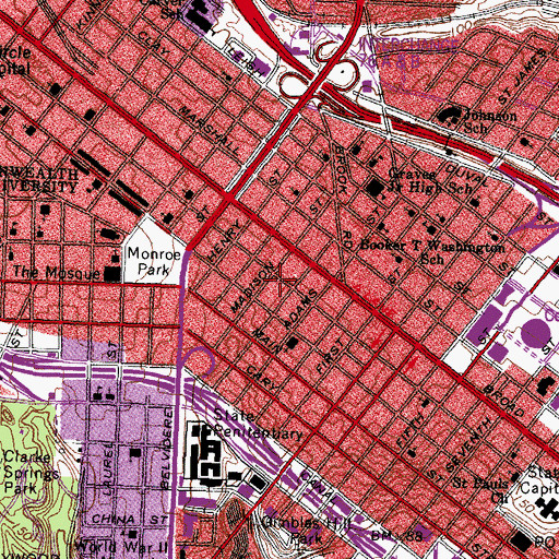 Topographic Map of Richmond Preparatory Christian Academy, VA