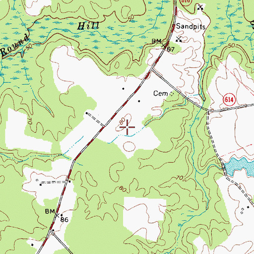 Topographic Map of Nottoway Elementary School, VA