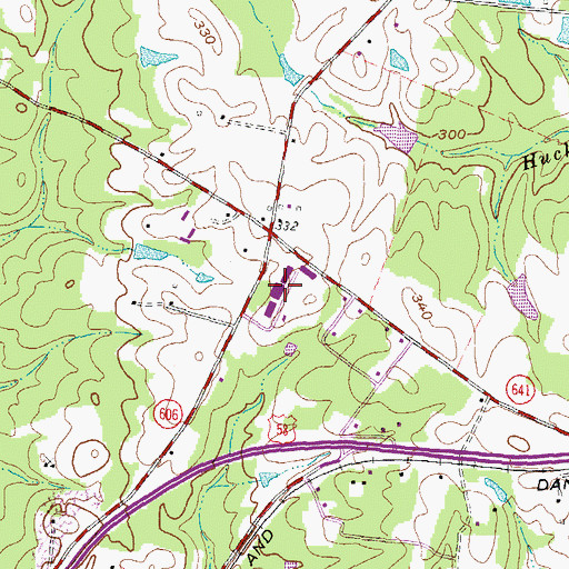 Topographic Map of Brunswick Academy, VA