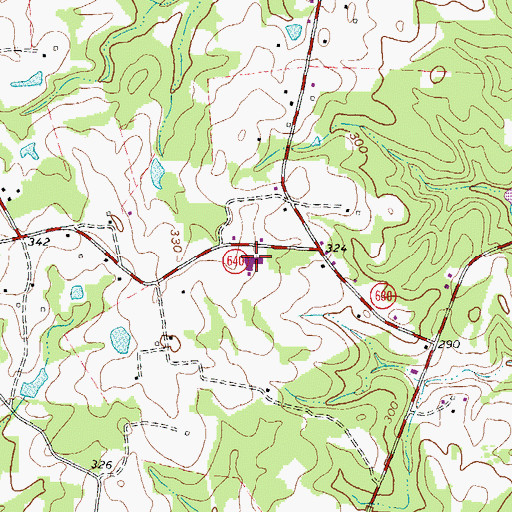 Topographic Map of Brunswick County Public Schools Office, VA