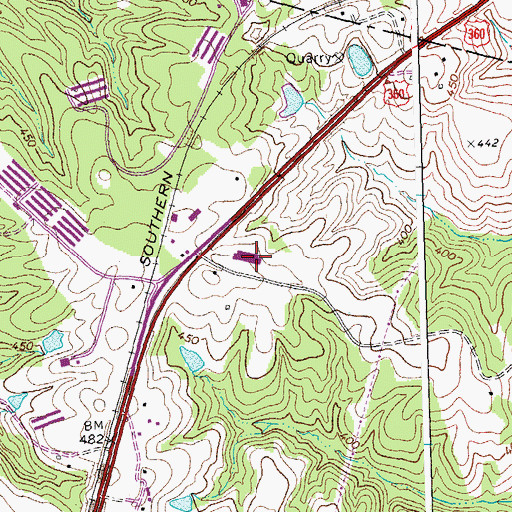 Topographic Map of Piedmont Alternative School, VA