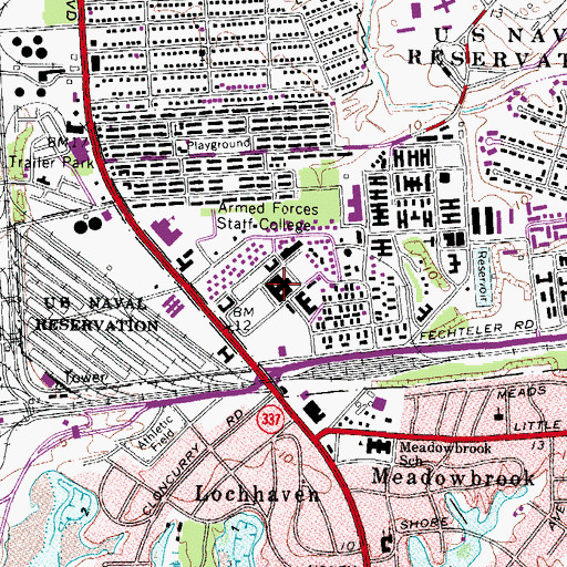 Topographic Map of Joint Forces Staff College, VA