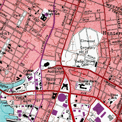 Topographic Map of Norfolk Day Reporting Center, VA