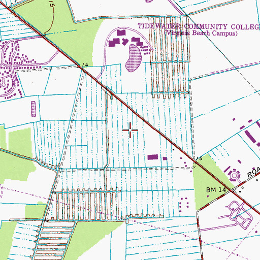 Topographic Map of Landstown High School, VA