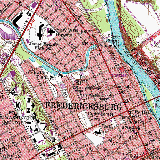 Topographic Map of Mariamante Academy, VA