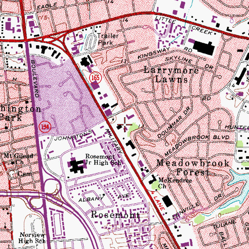 Topographic Map of Centura College - Norfolk Campus, VA