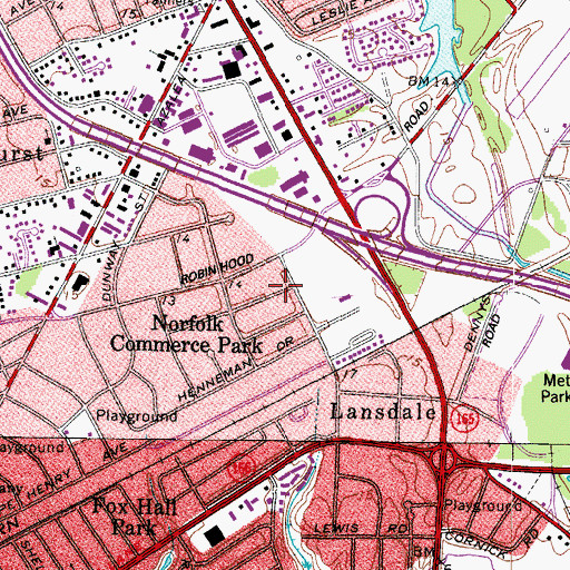 Topographic Map of ITT Technical Institute - Norfolk, VA